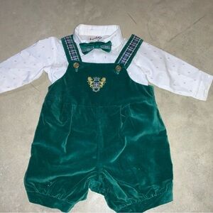 Vintage Baby Togs Romper Set  with Matching Bow Tie - Suitable for 6-9 Months